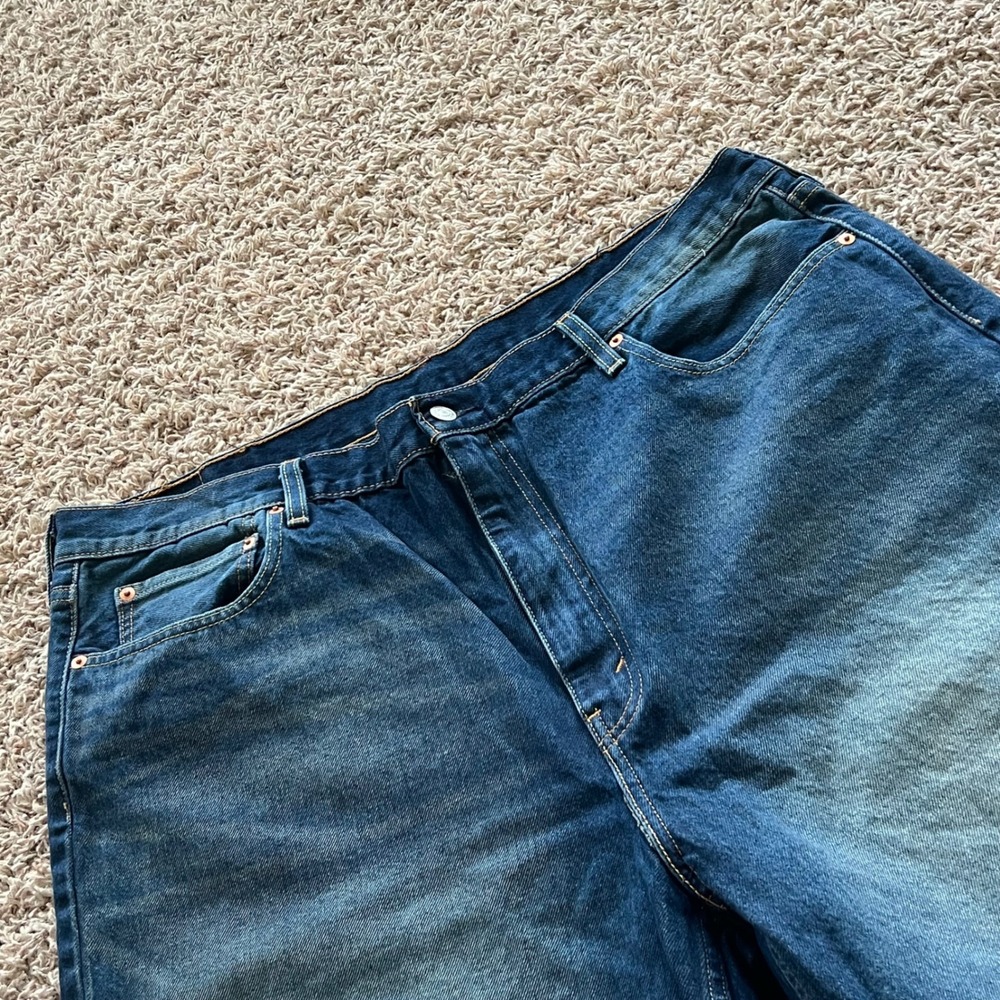Levis‎ 550 Relaxed Fit Denim Shorts Mens 42 Blue Medium Wash Jean Shorts L12